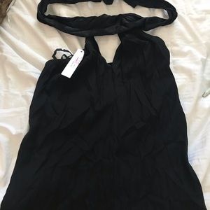 DREW NWT 100% Silk Black Halter